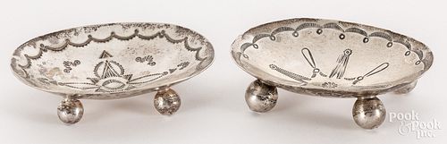 PAIR OF NAVAJO STYLE SILVER BOWLSPair