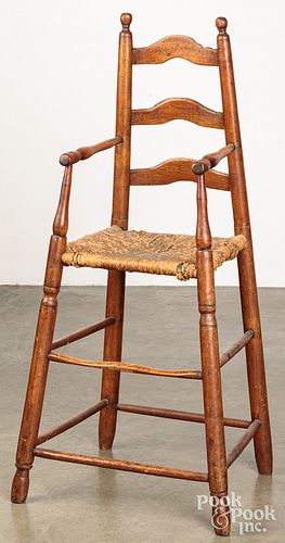 LADDERBACK HIGHCHAIR, 18TH C.Ladderback