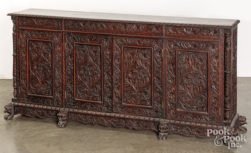 CONTINENTAL CARVED MAHOGANY CREDENZA  3c64cb