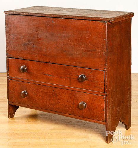 RED STAINED MULE CHEST EARLY 19TH 3c64e4