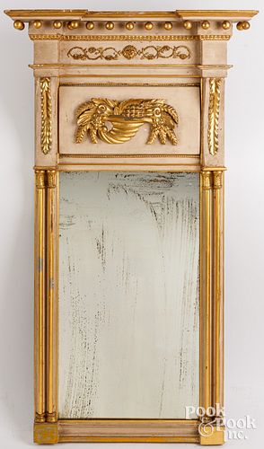 FEDERAL PAINTED AND GILDED MIRROR,