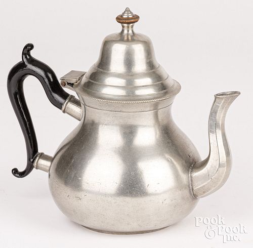 HARTFORD, CONNECTICUT PEWTER TEAPOT,