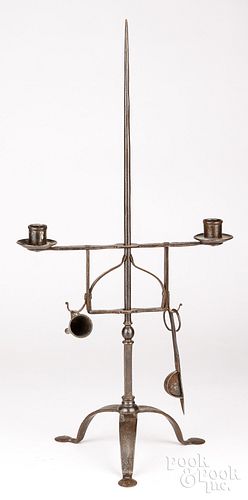 WROUGHT IRON TABLE TOP CANDLESTANDWrought 3c6549