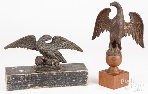 TWO CAST IRON EAGLES 19TH C Two 3c65bb