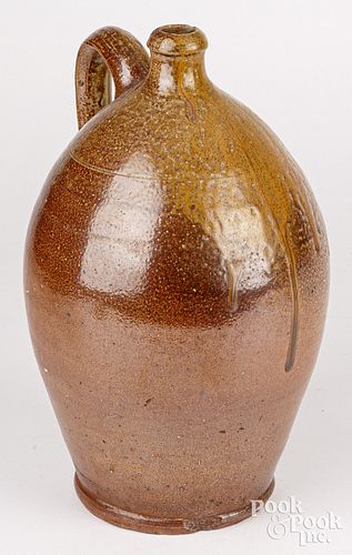 ALKALINE GLAZE STONEWARE JUG, 19TH C.Alkaline