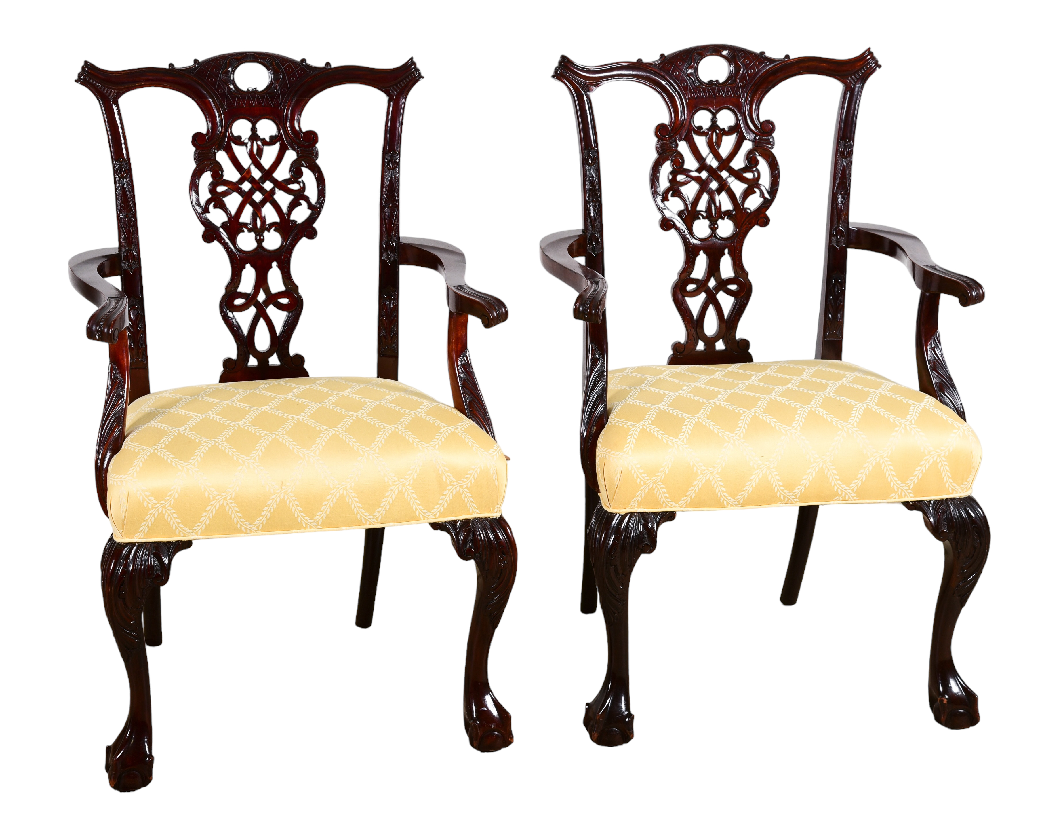 Pair Chippendale style carved mahogany 3c6671