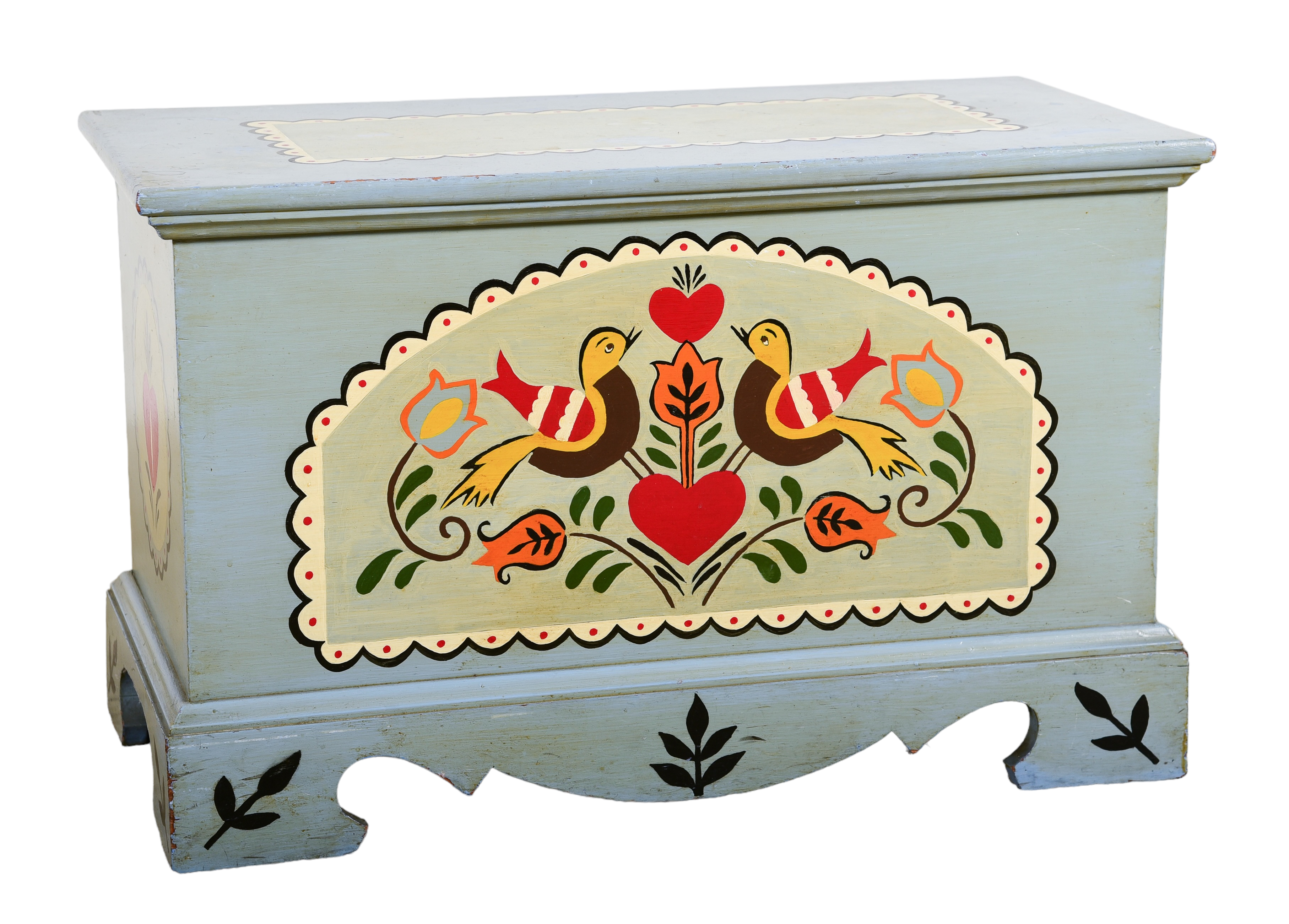Paint decorated blanket chest,