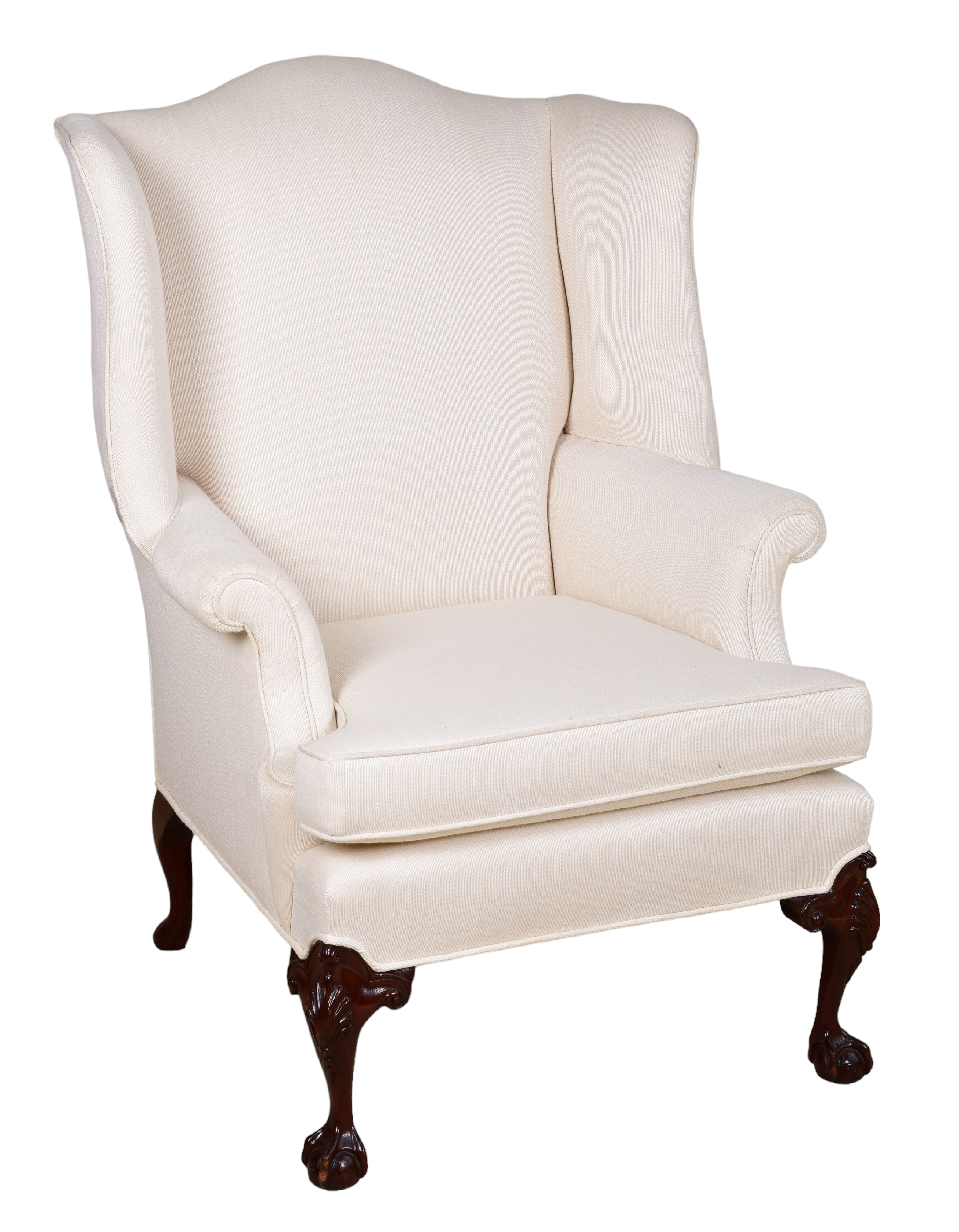 Chippendale style upholstered wing
