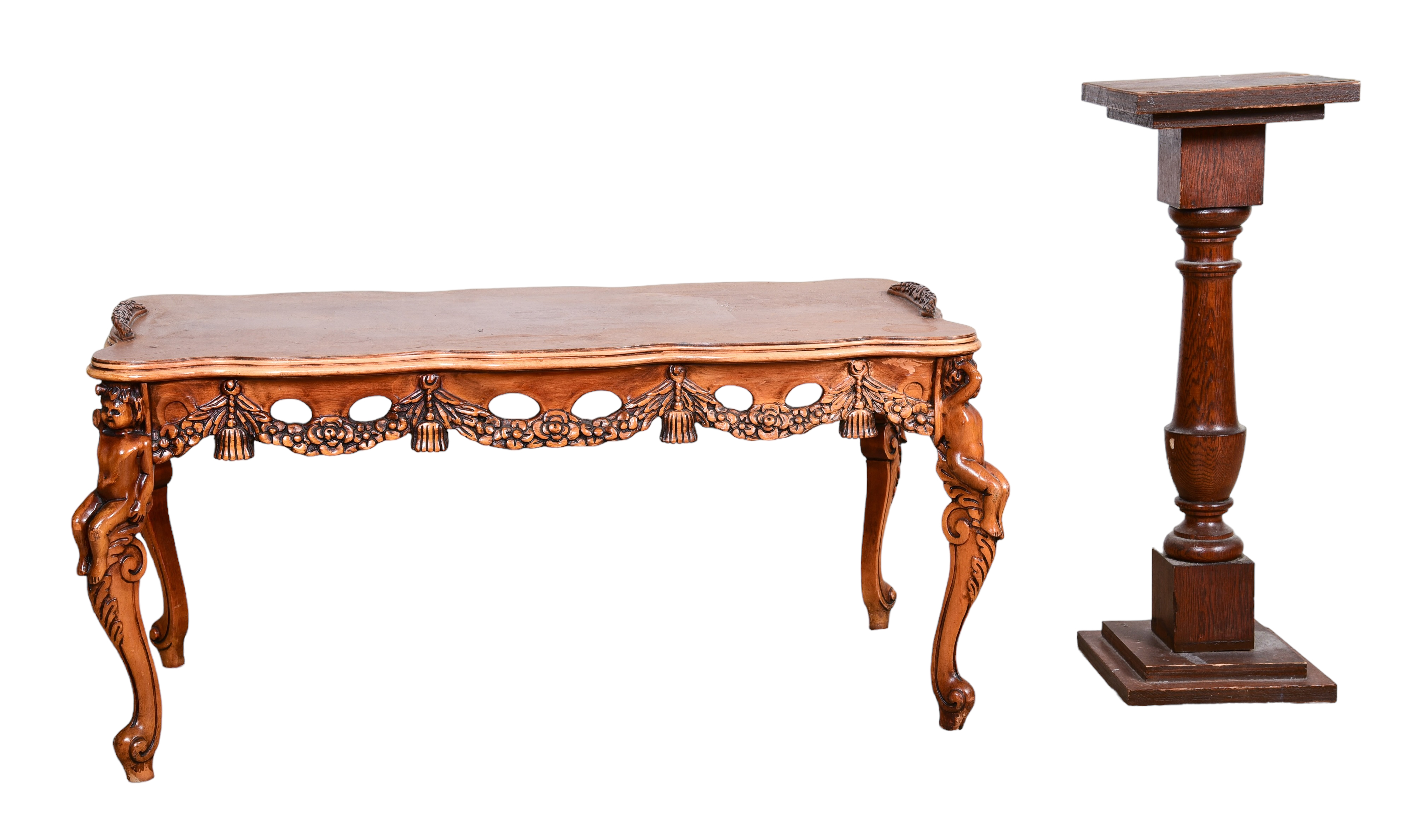 Carved mahogany coffee table with 3c6698