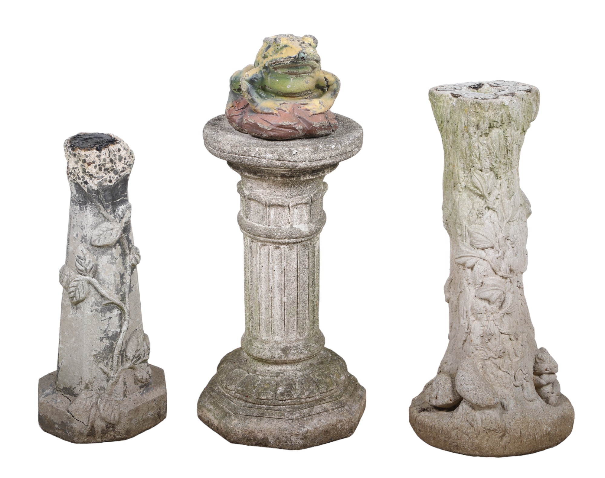  3 cement and stone birdbath bases 3c66b3