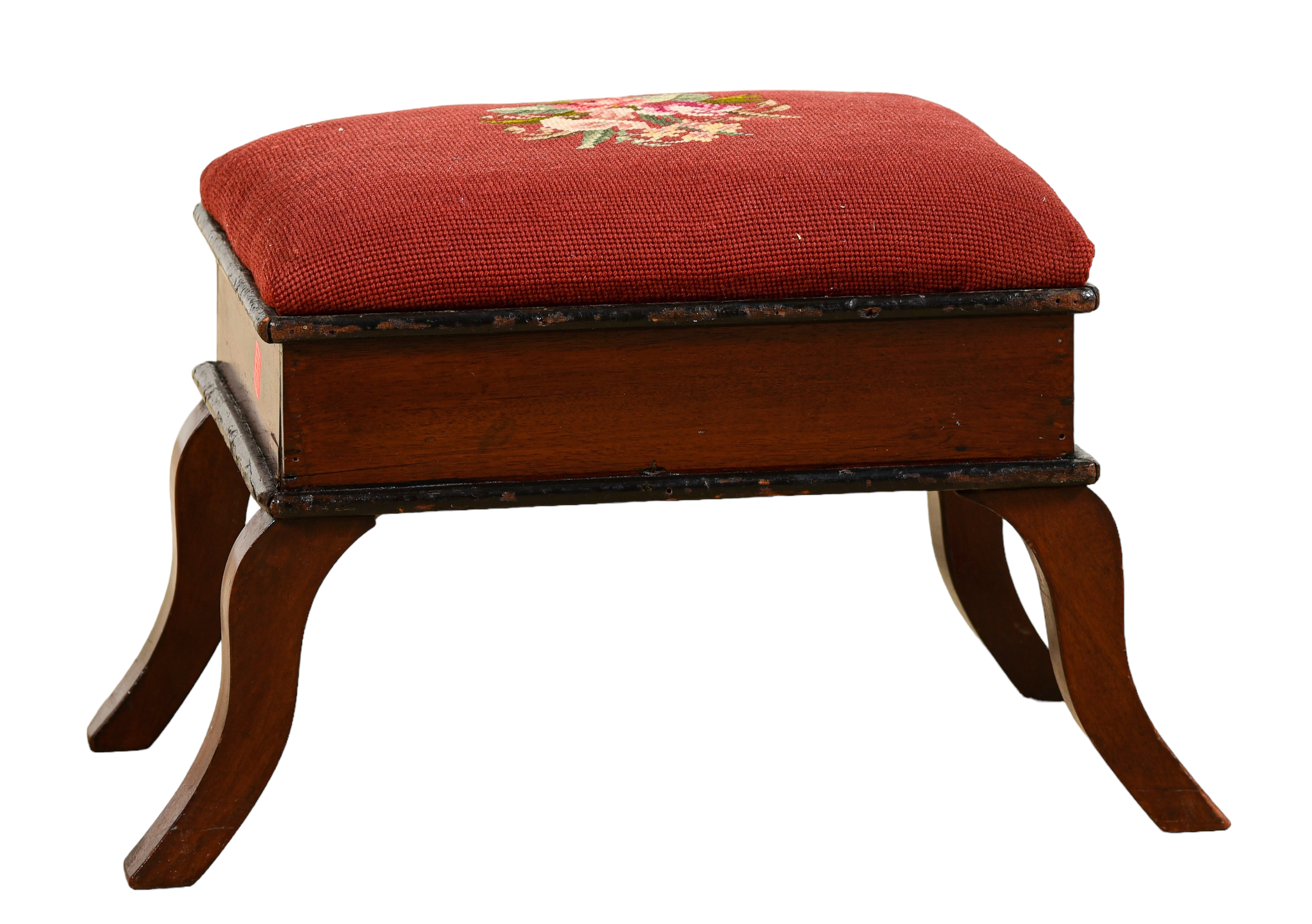 Mahogany Victorian footstool with 3c6701