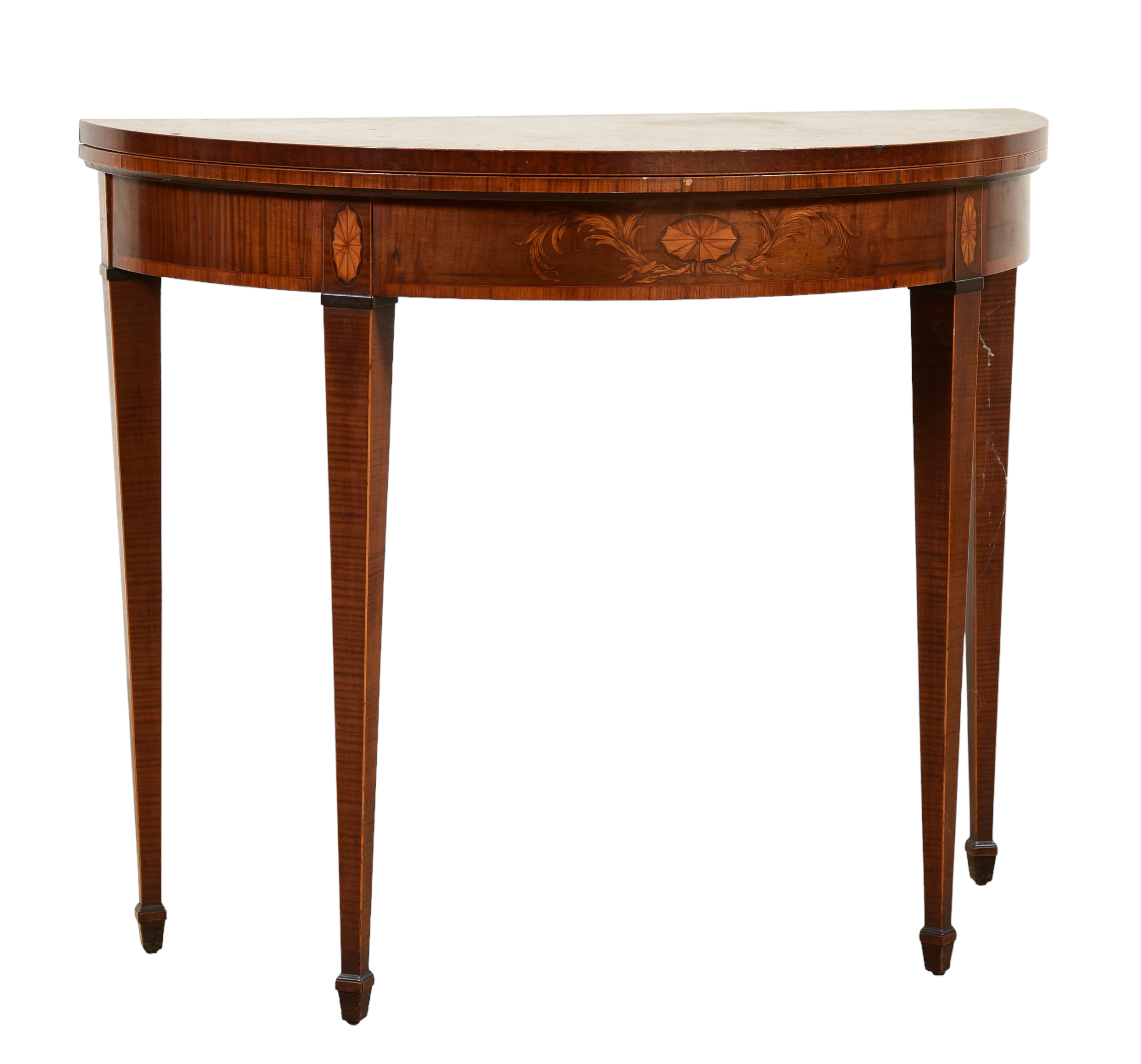 Federal style mahogany inlaid demilune 3c6732