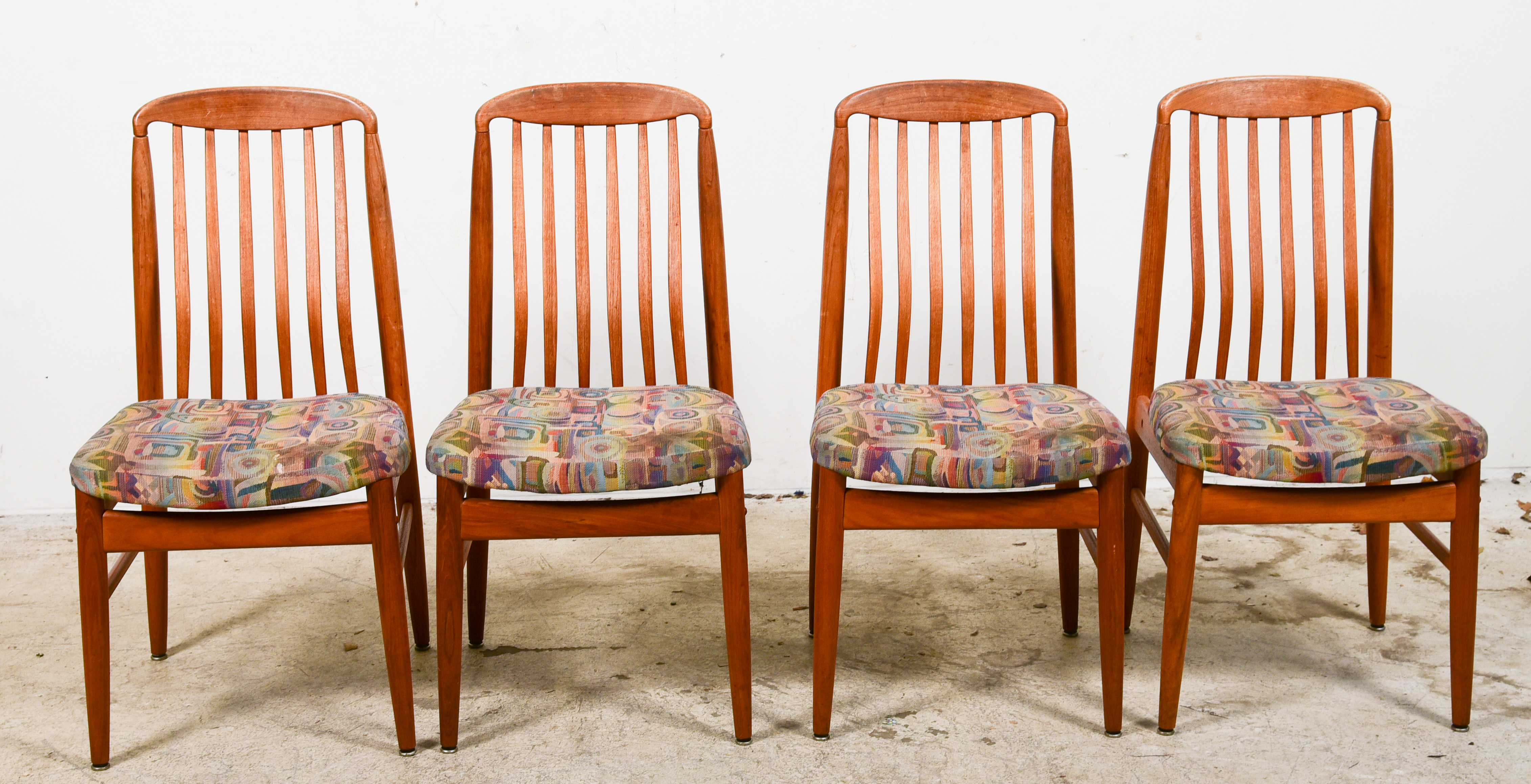 (4) Modern Design teak dining chairs,