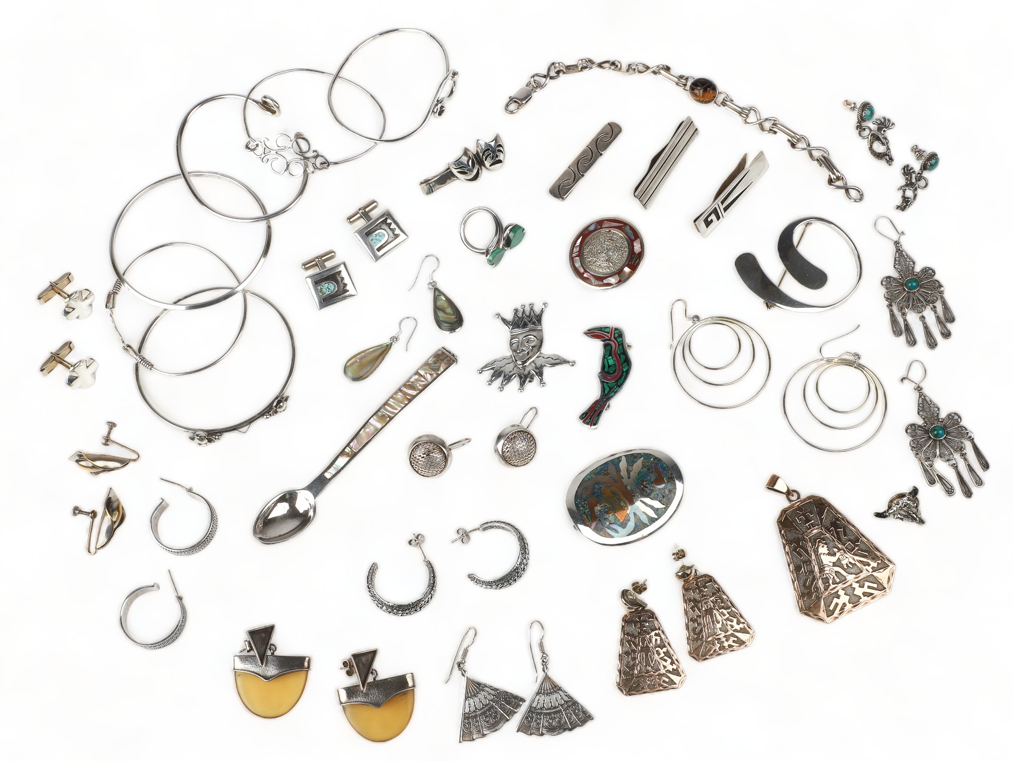 Eclectic sterling jewelry group