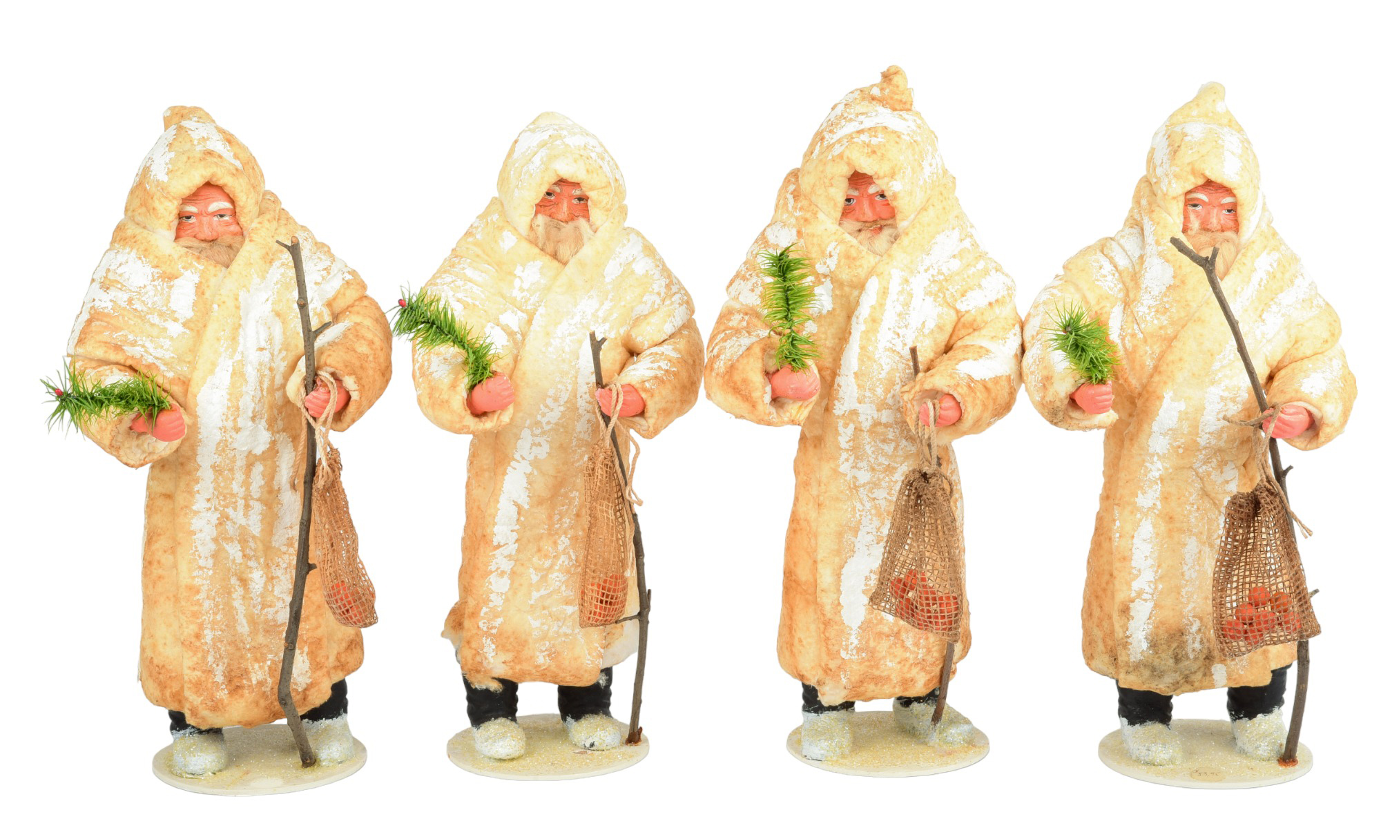  4 Antique style santa figures  3c682b