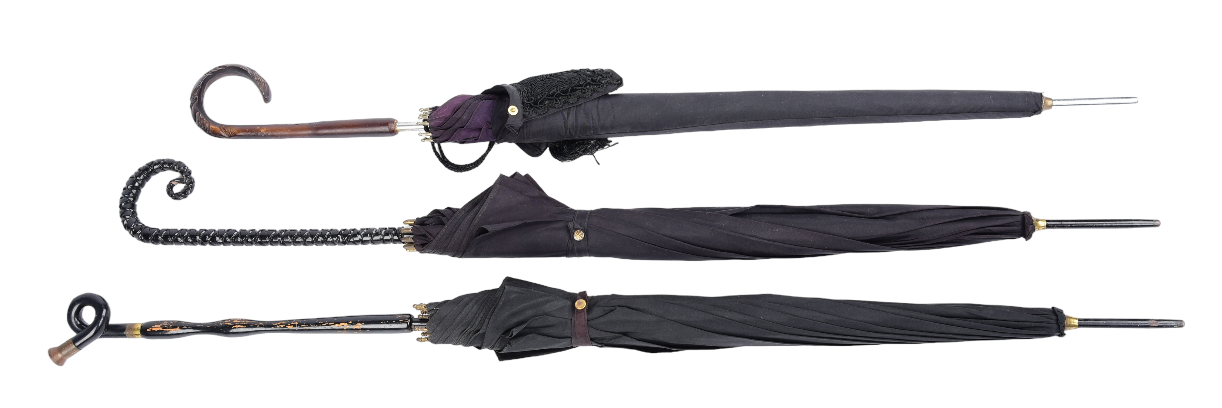  3 Black Victorian umbrellas  3c682d