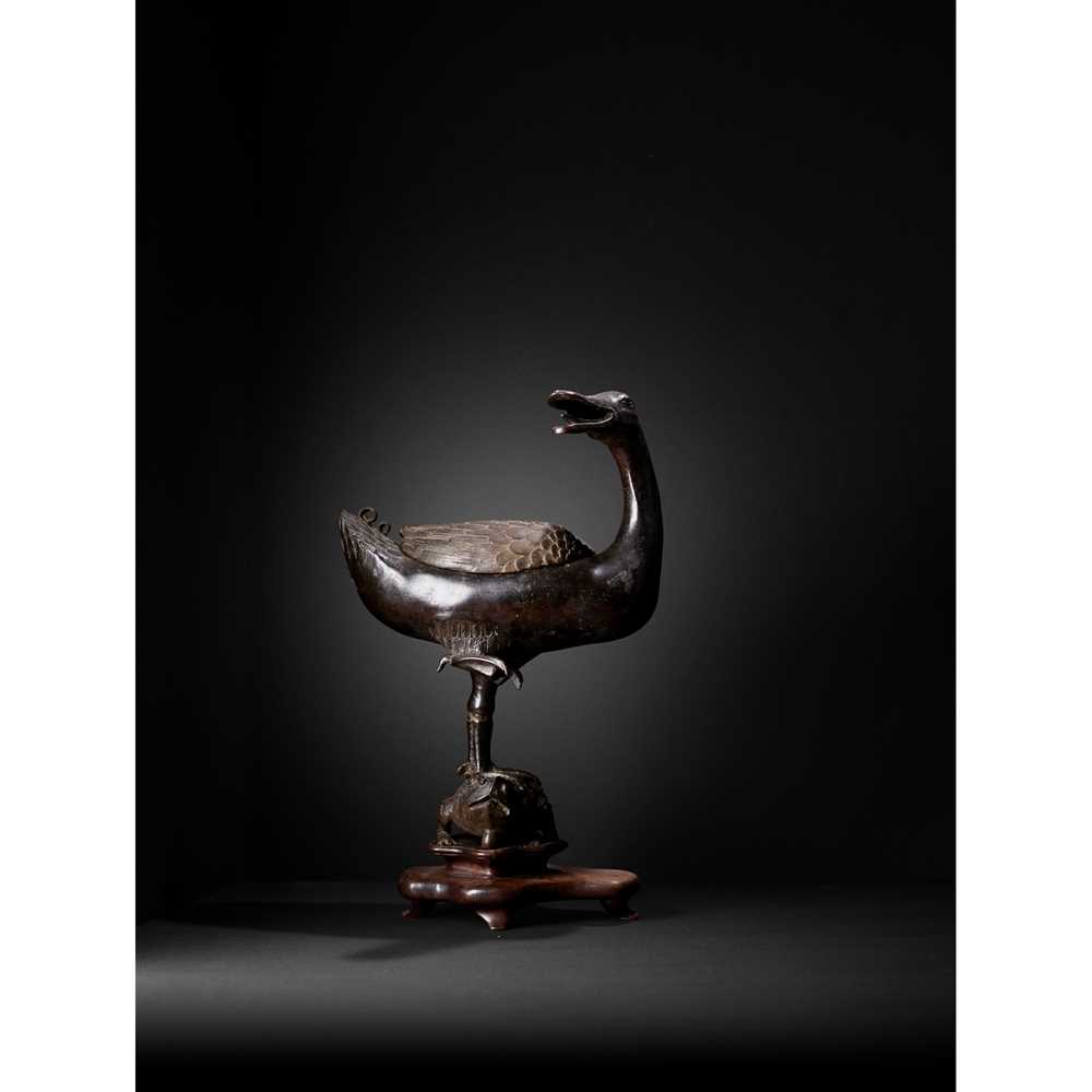 RARE BRONZE INCENSE BURNER IN THE FORM