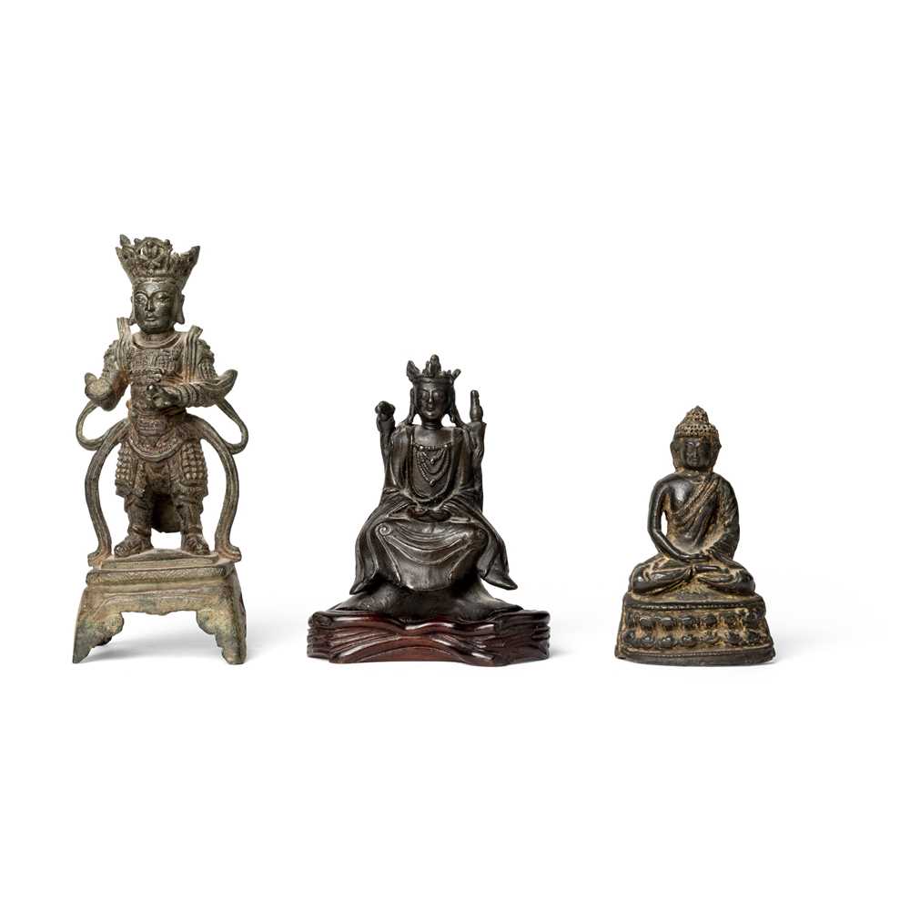 GROUP OF THREE BRONZE VOTIVE FIGURES MING 3c6954