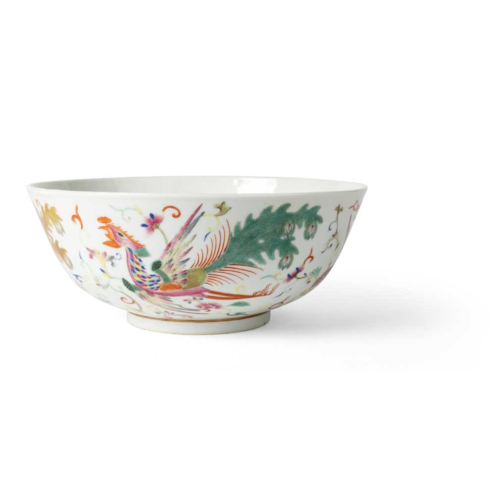 LARGE FAMILLE ROSE PHOENIX BOWL QING 3c69ee