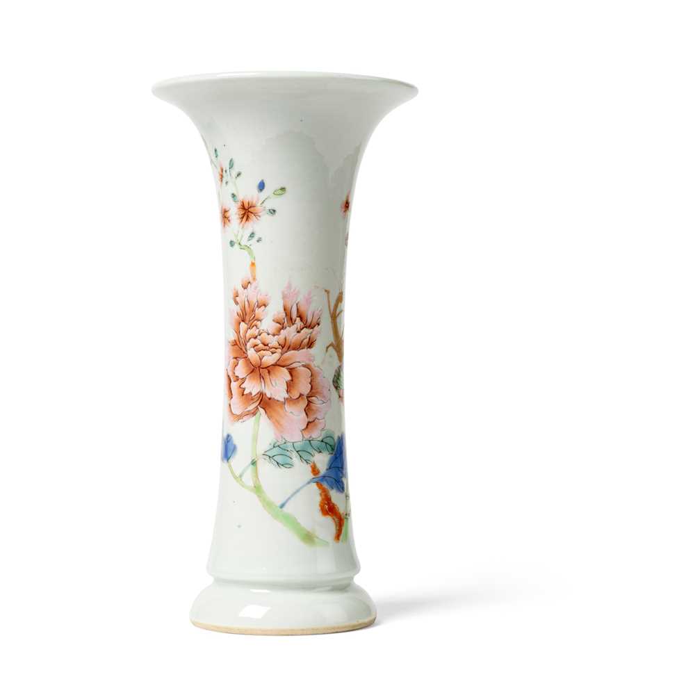 FAMILLE ROSE 'GU' VASE
QING DYNASTY,