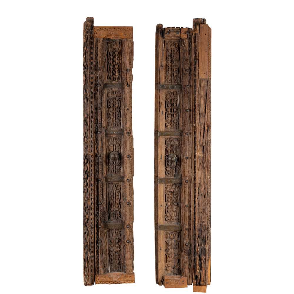 PAIR OF TIMURID CARVED WOOD DOORS PROBABLY 3c6a34