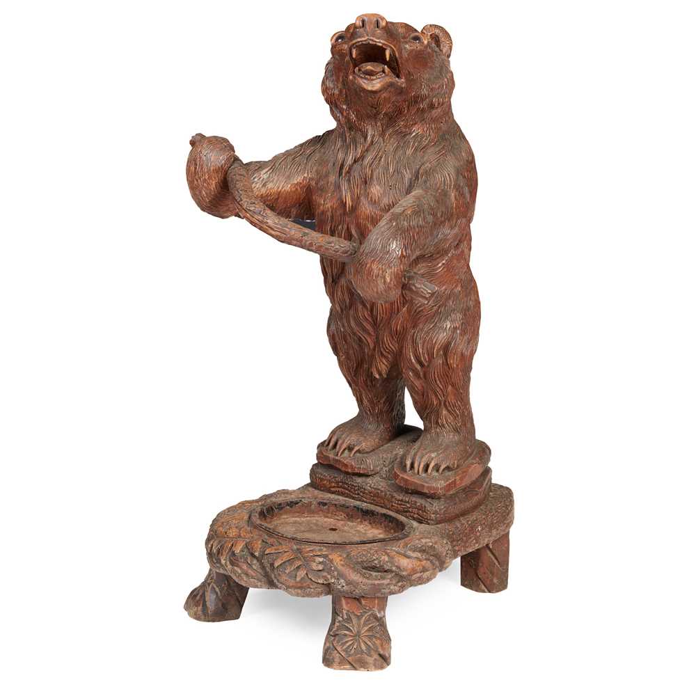 BLACK FOREST CARVED BEAR STICK STAND
LATE