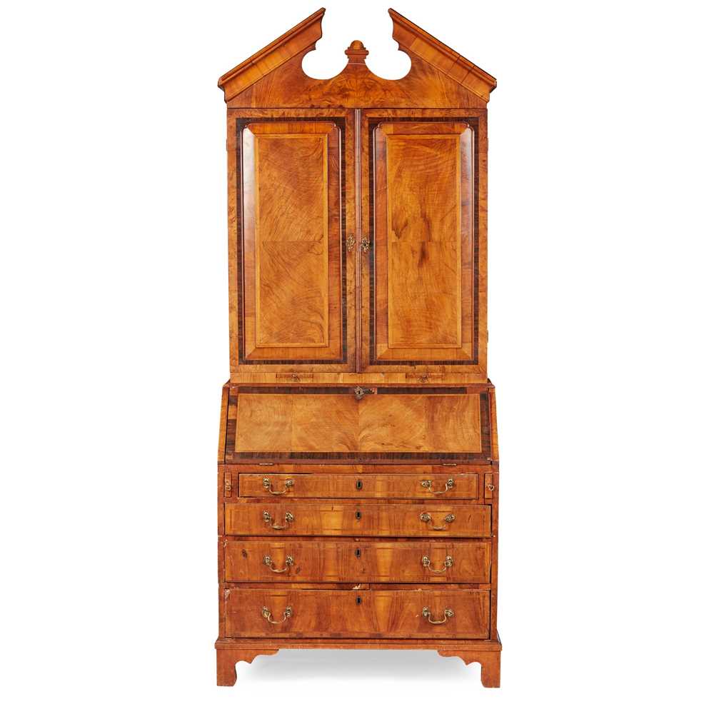 GEORGE II WALNUT AND LABURNUM BUREAU 3c6a90