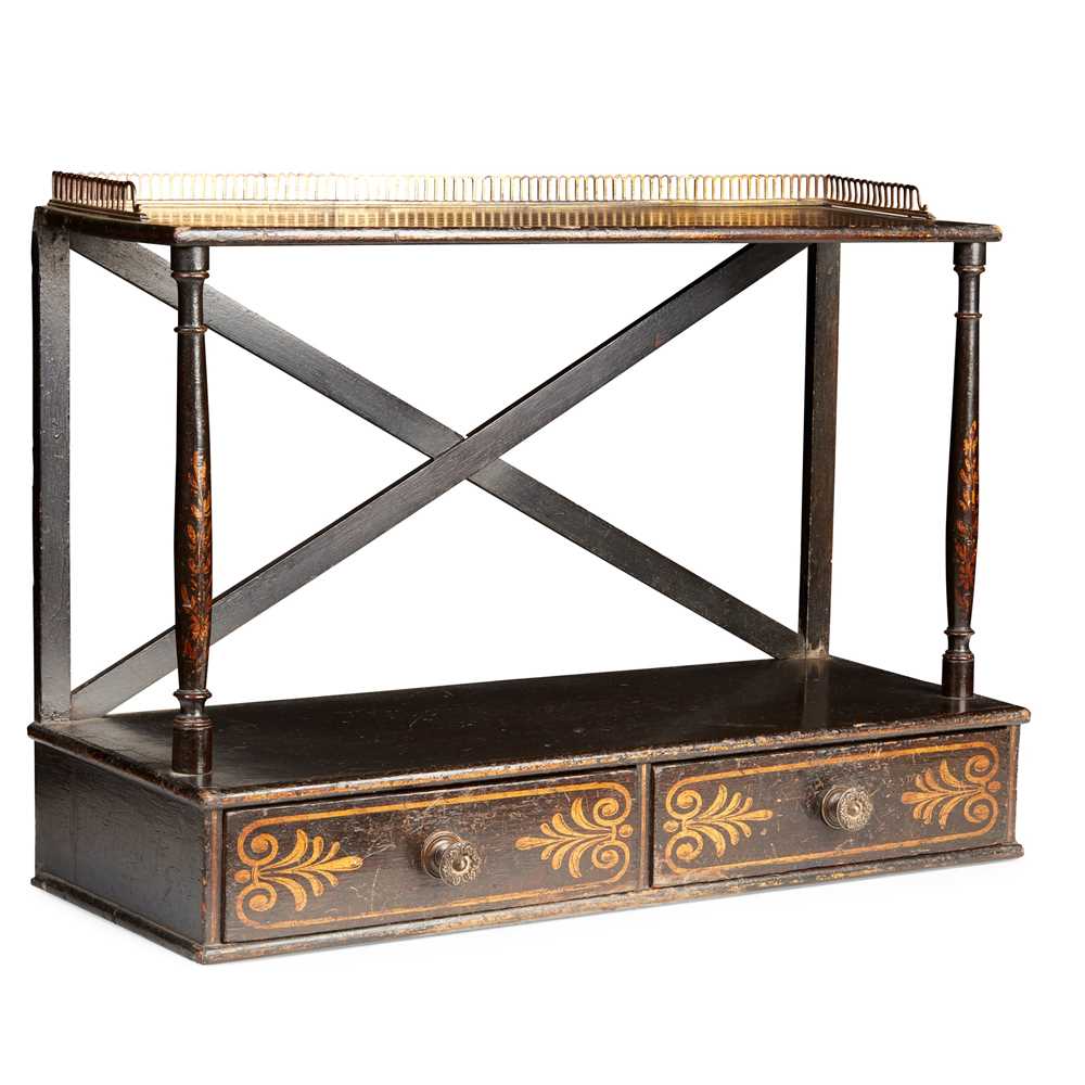 REGENCY EBONISED AND PARCEL-GILT