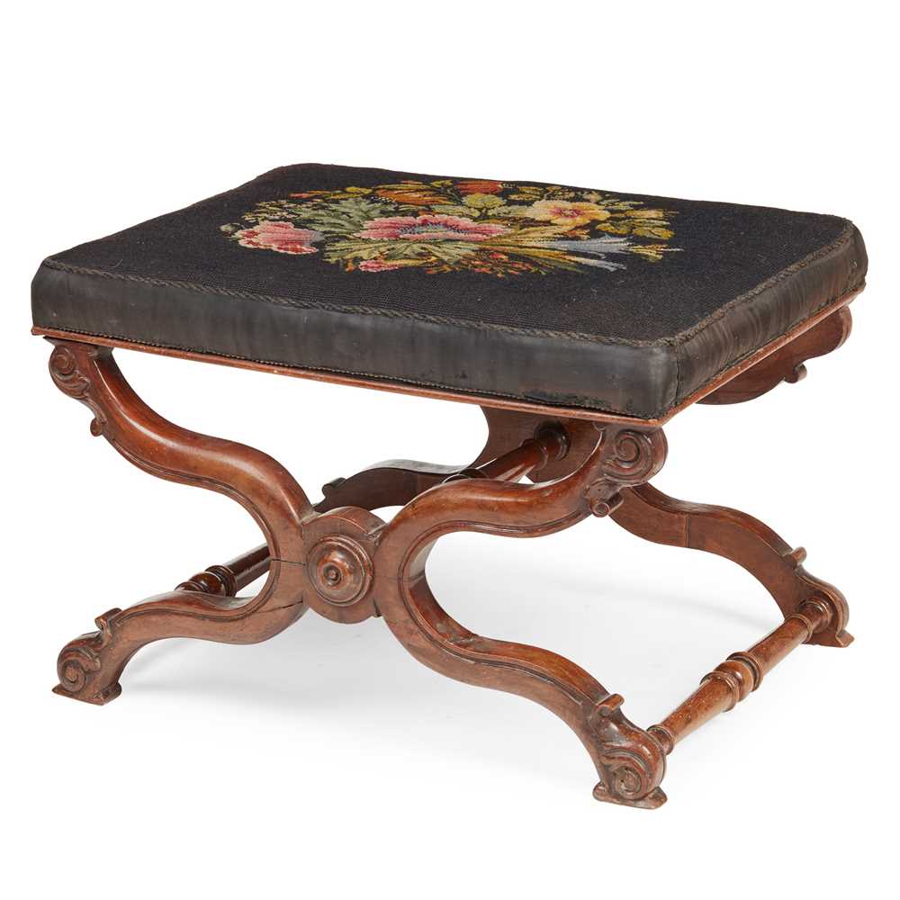 WILLIAM IV WALNUT FOOTSTOOL EARLY 3c6b26