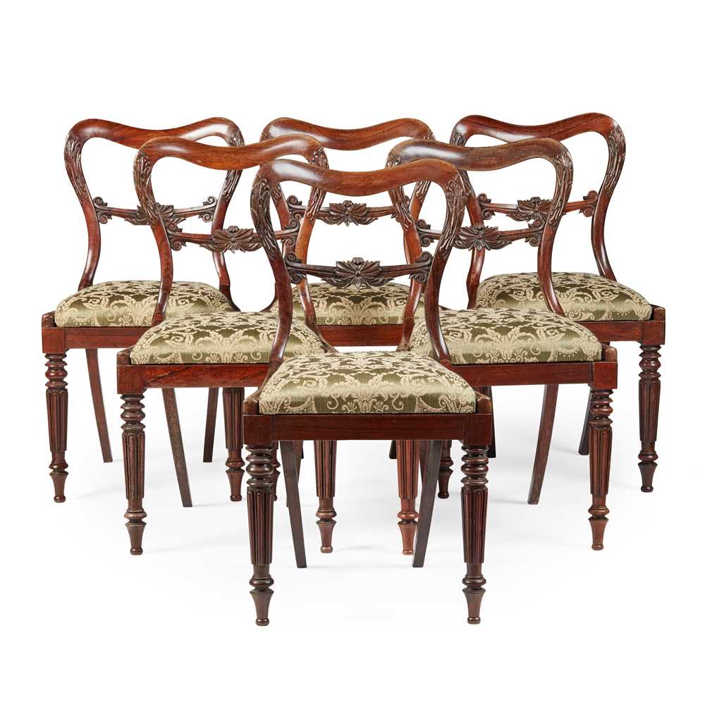 Y SET OF SIX EARLY VICTORIAN ROSEWOOD