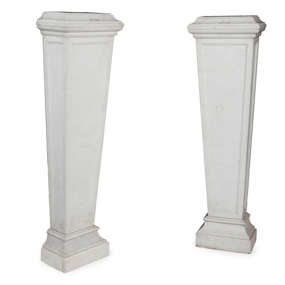 PAIR OF WHITE MARBLE PILASTERS 19TH 3c6b88