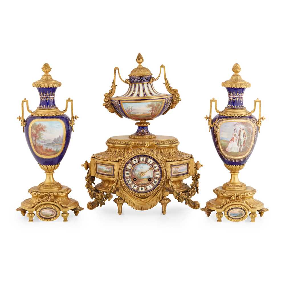 FRENCH GILT BRONZE AND SÈVRES STYLE