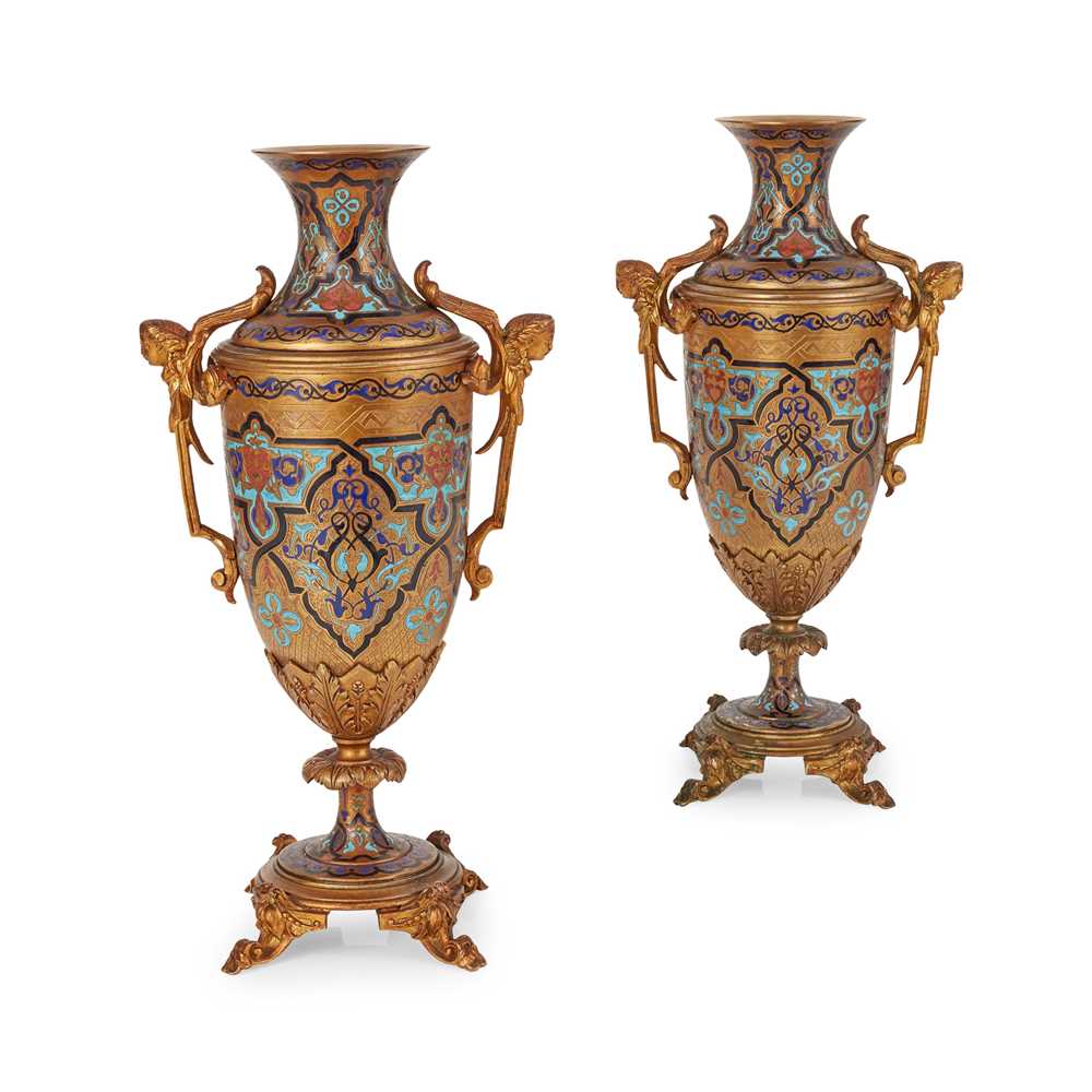 PAIR OF FRENCH CHAMPLEV ENAMEL 3c6baf