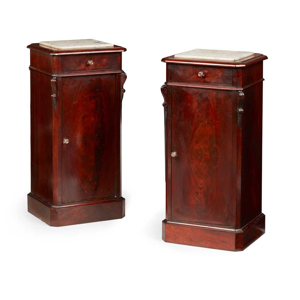 PAIR OF FRENCH MAHOGANY MARBLE 3c6ba9