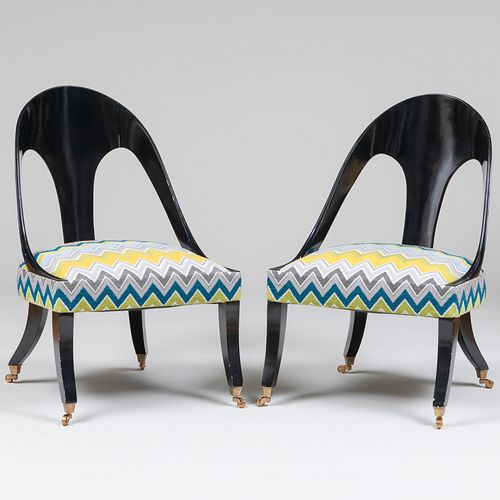 PAIR OF REGENCY STYLE EBONIZED