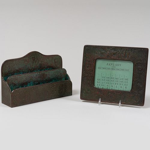 TIFFANY STUDIOS BRONZE TWO PART