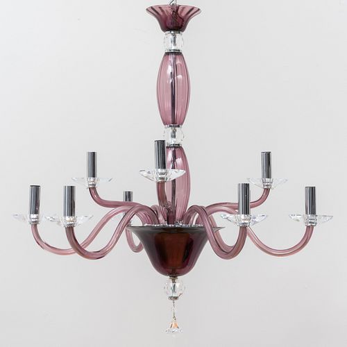 MURANO PURPLE GLASS EIGHT LIGHT 3c6c79