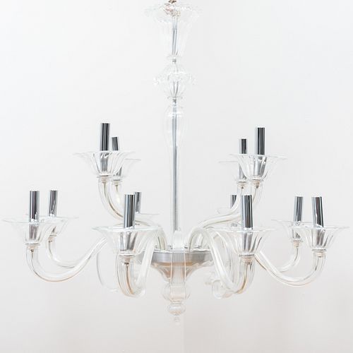 MURANO COLORLESS GLASS TWELVE-LIGHT