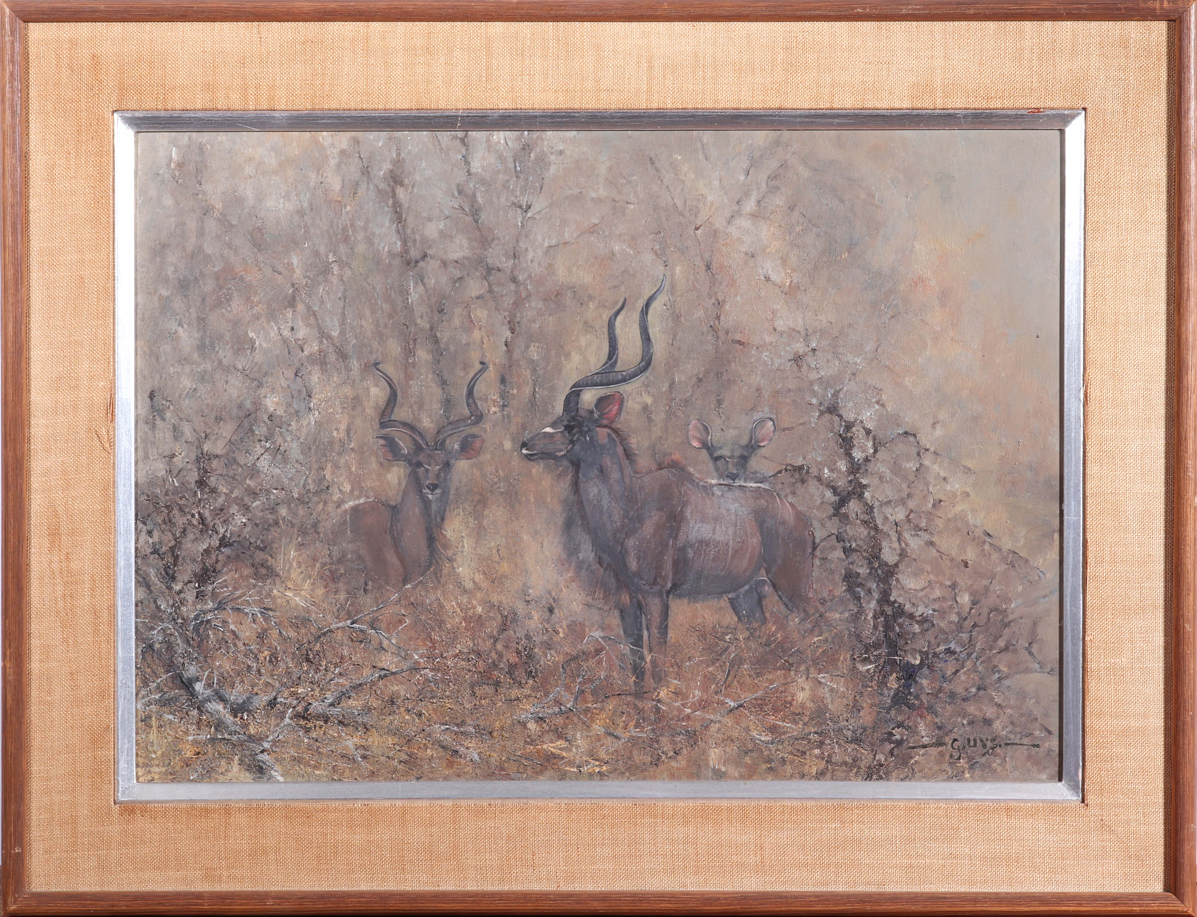 ILLEGIBLY SIGNED ANTELOPES OIL 3c45bd