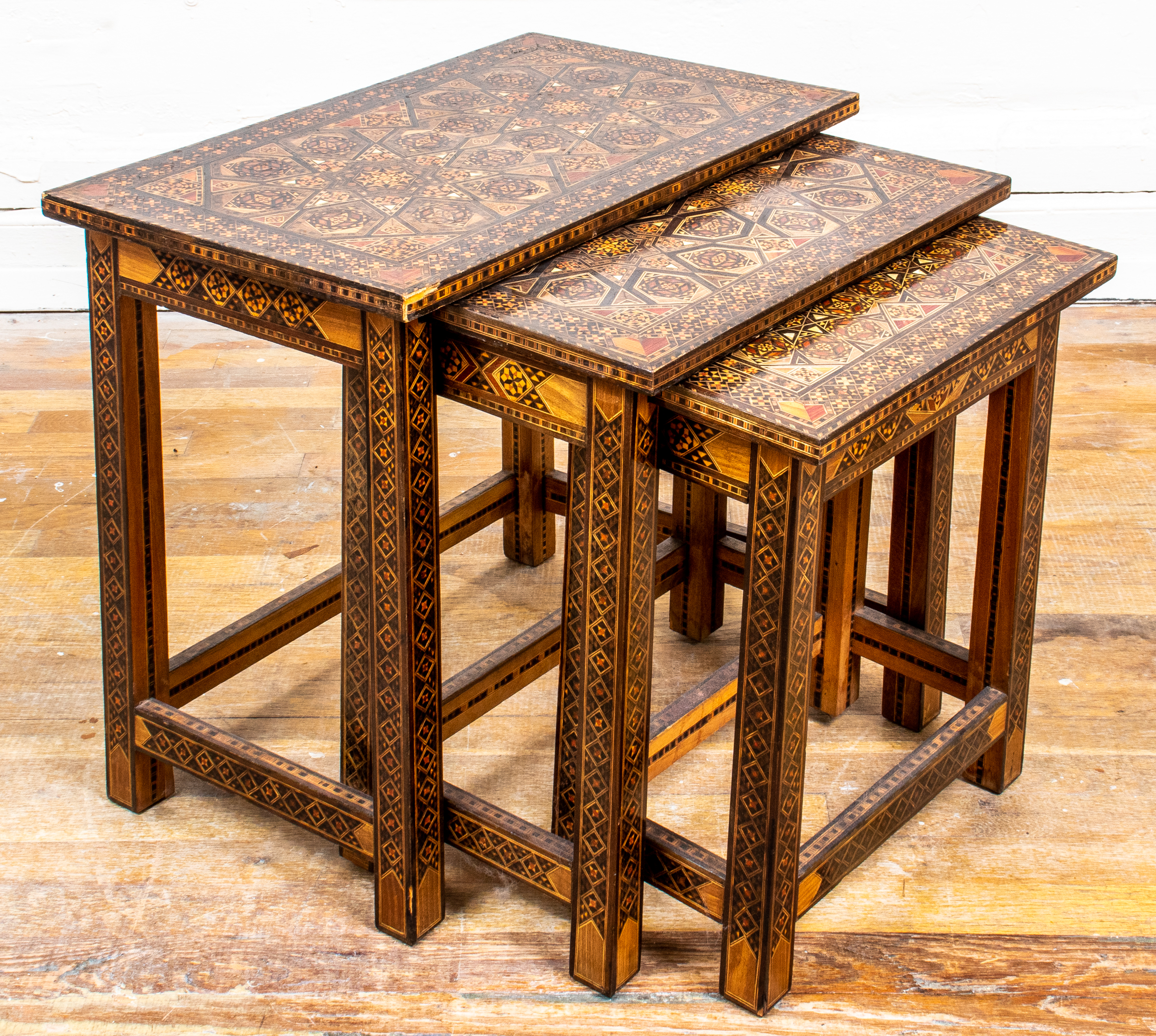 LEVANTINE INLAID NESTING TABLES,