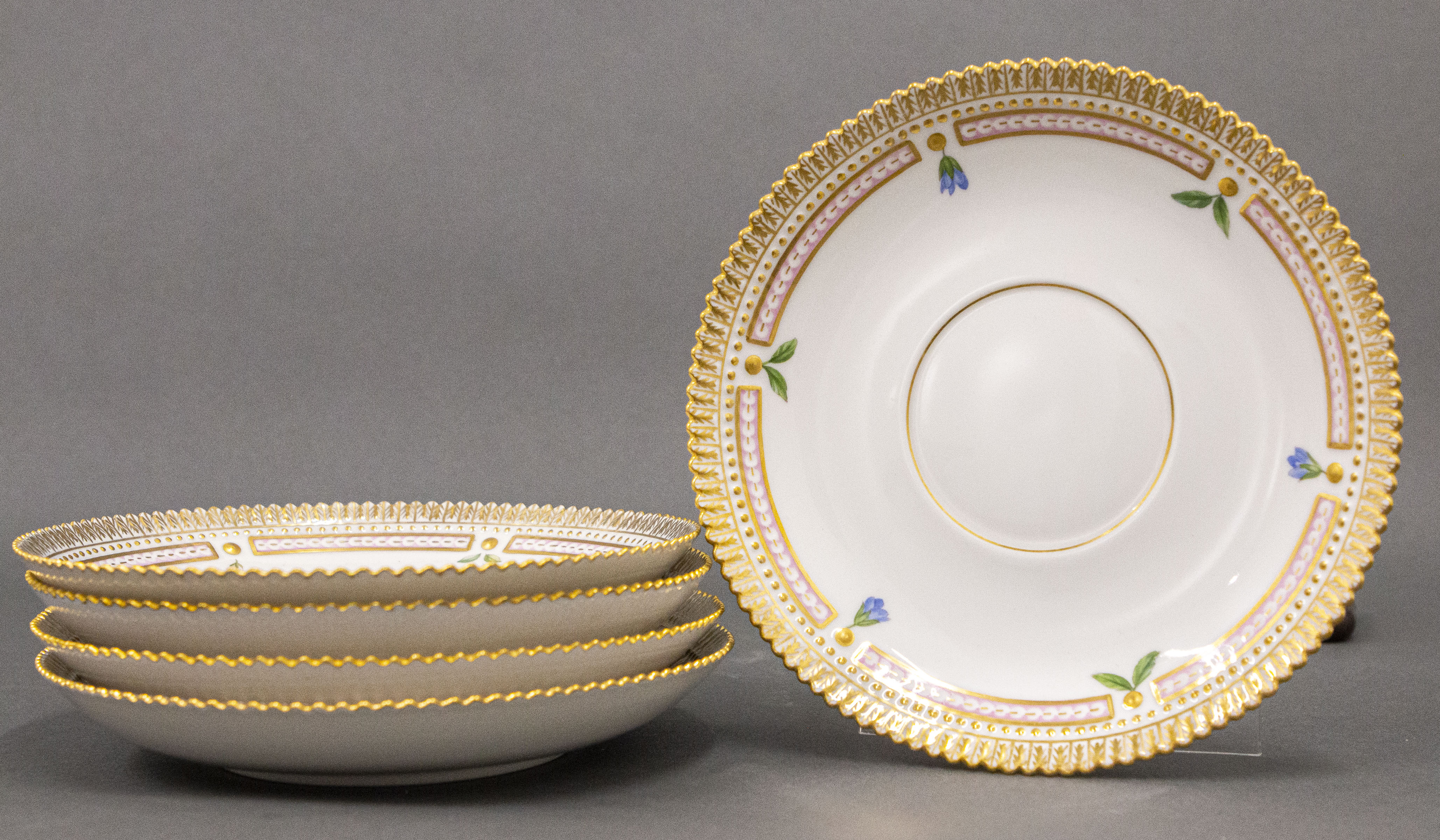 ROYAL COPENHAGEN FLORA DANICA SAUCERS,