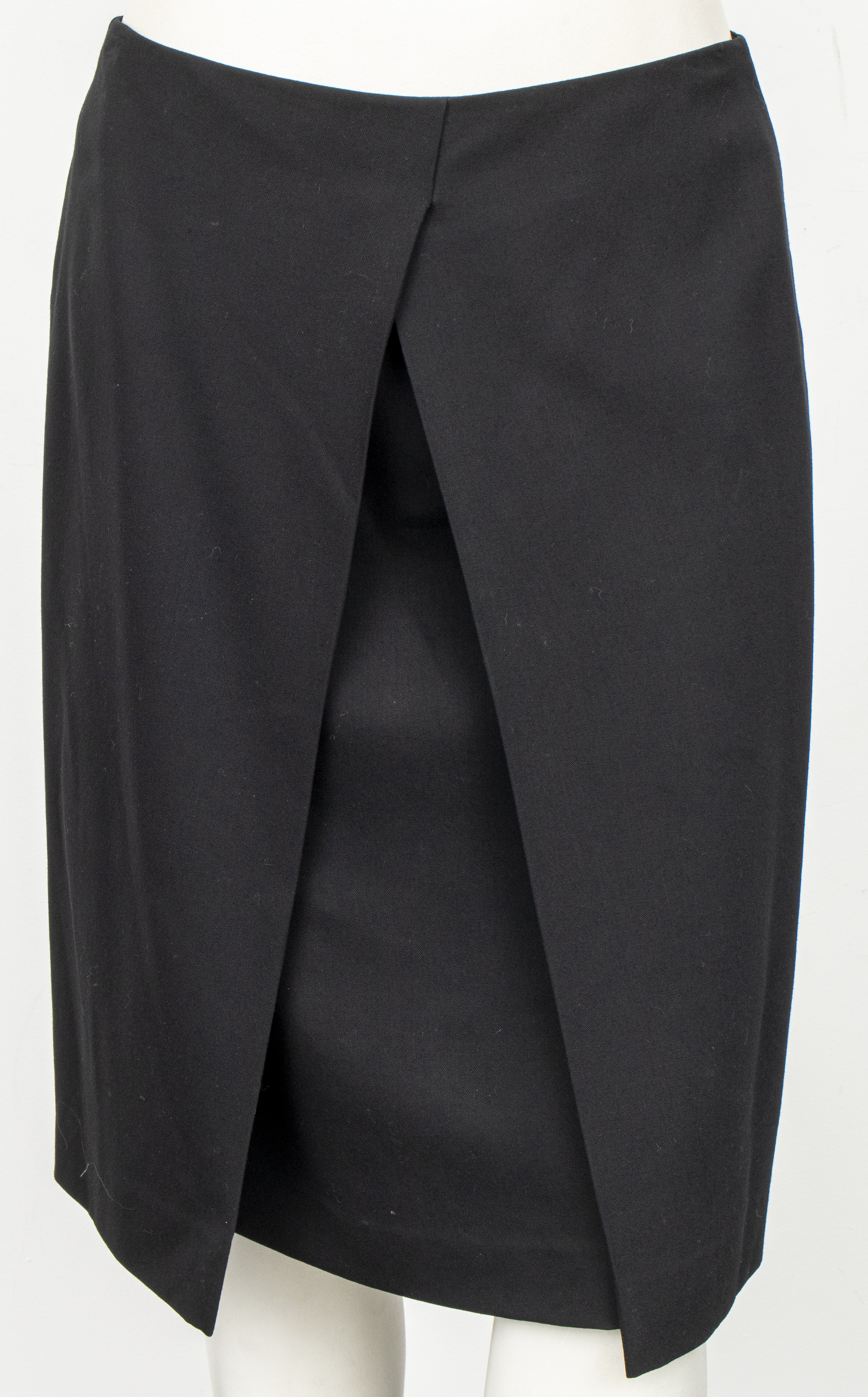 HERMES PARIS BLACK WOOL SKIRT,