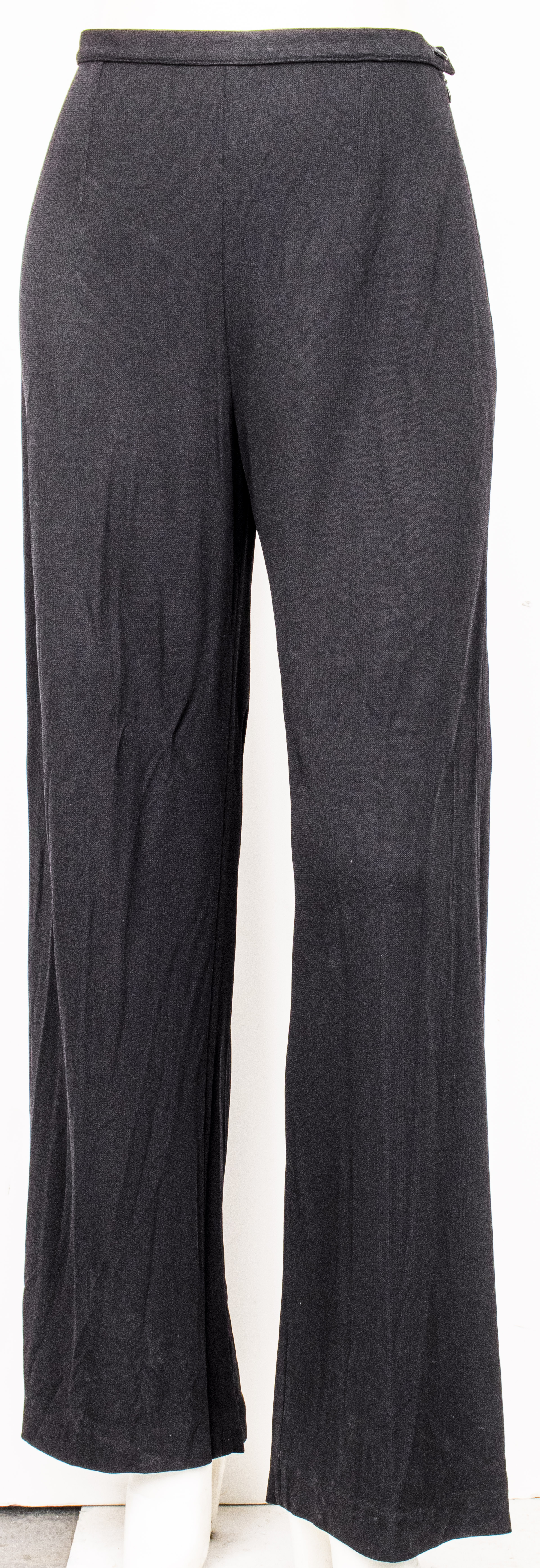 HERMES PARIS WOMEN'S BLACK TROUSERS,