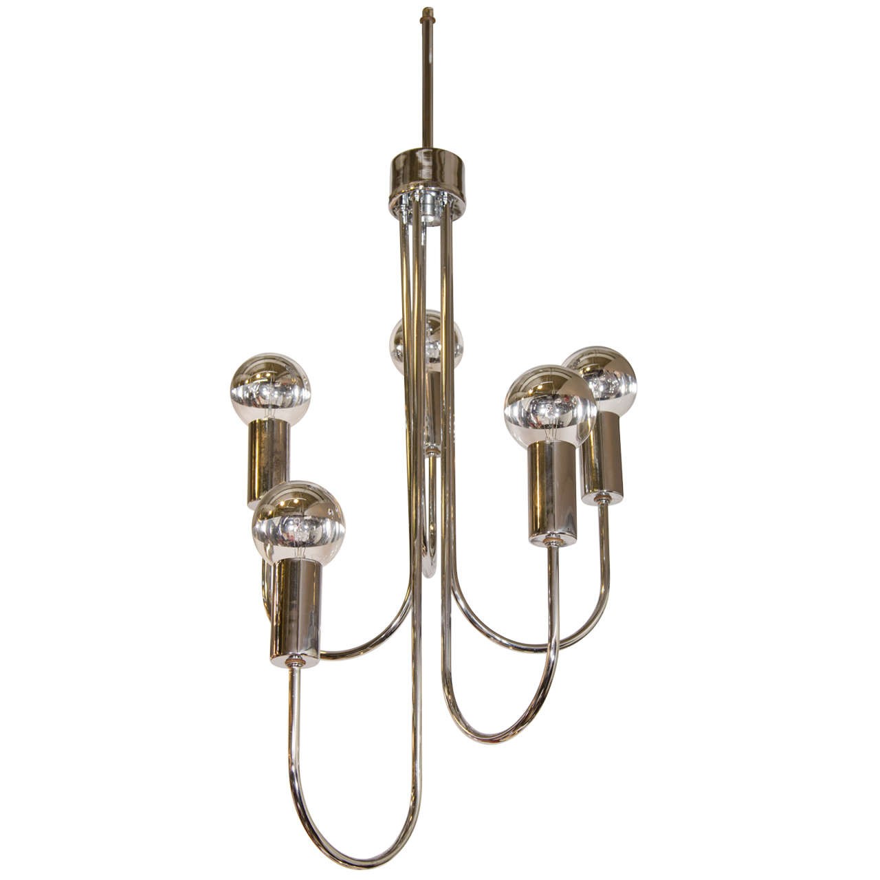 MODERN CHROME FIVE-LIGHT CHANDELIER