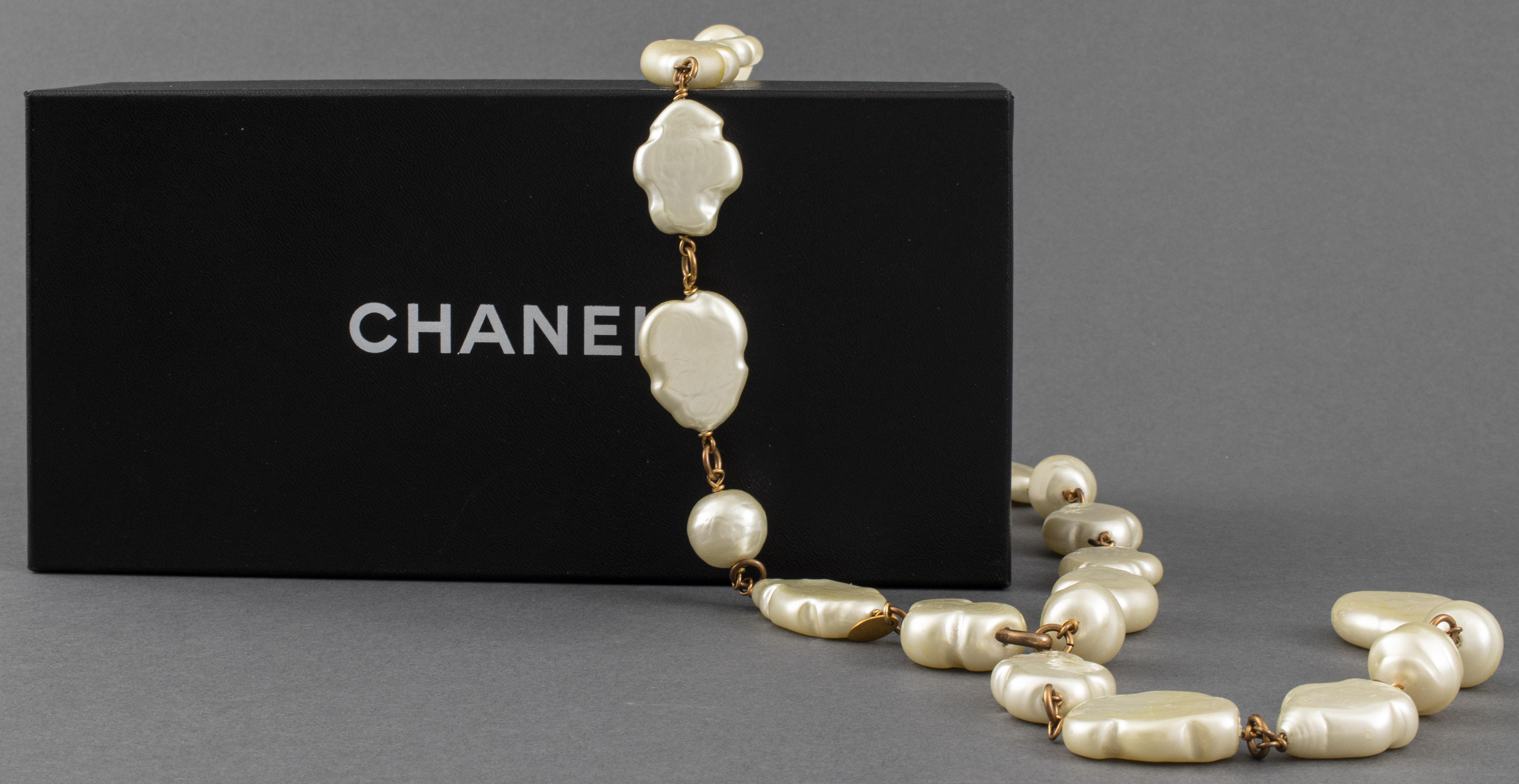 CHANEL CHAIN FAUX PEARL ADJUSTABLE 3c4792