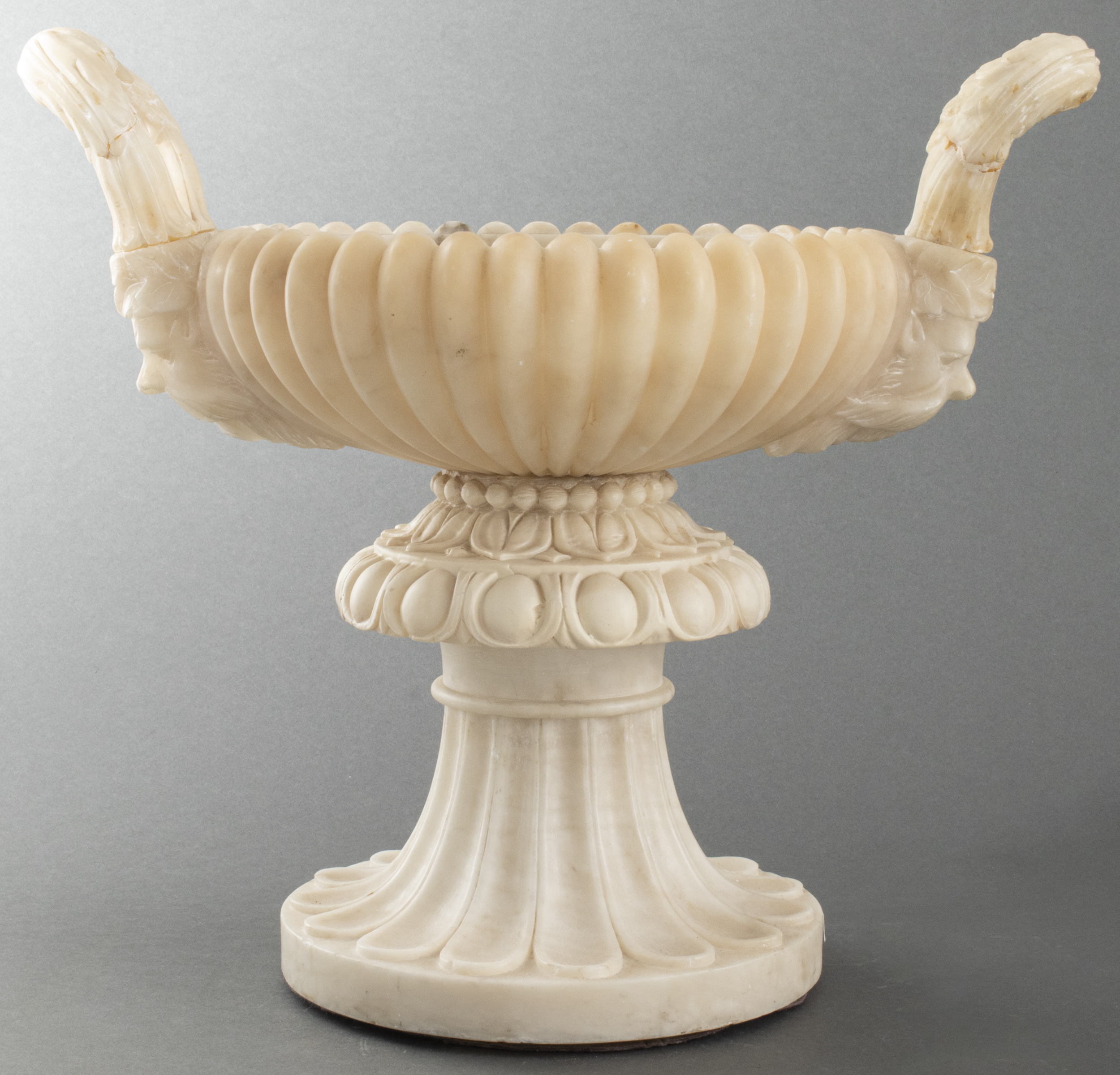 NEOCLASSICAL CARVED ALABASTER URN