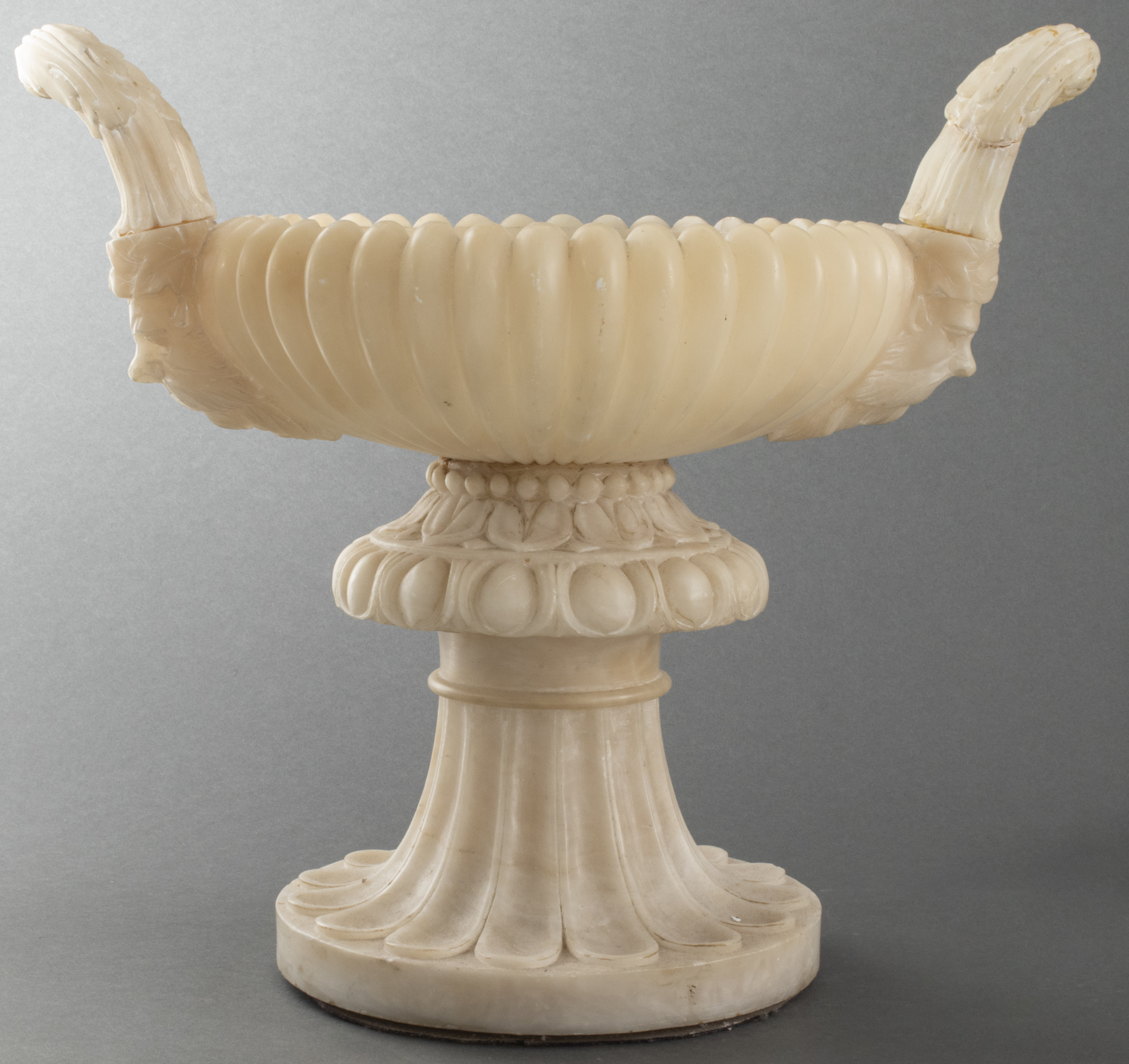 NEOCLASSICAL CARVED ALABASTER URN 3c47b1