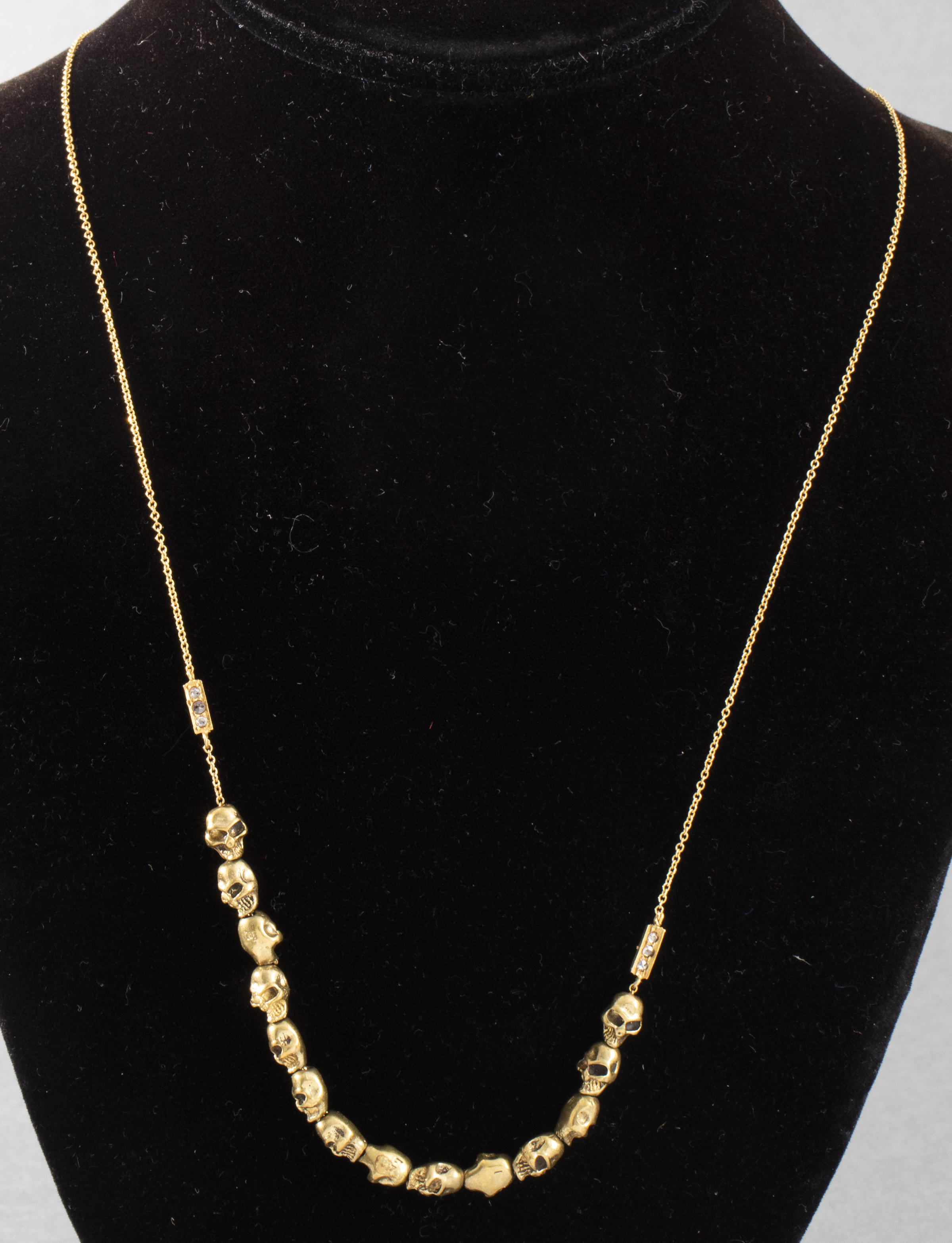 18K/14K DIAMOND NECKLACE W/ GOLD-TONE