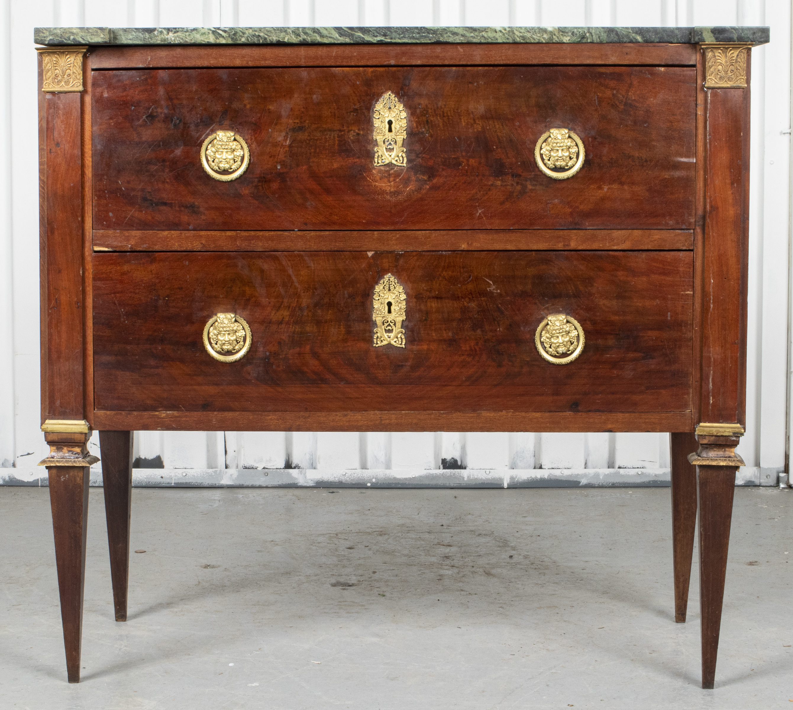 LOUIS XVI STYLE COMMODE WITH GREEN 3c4803