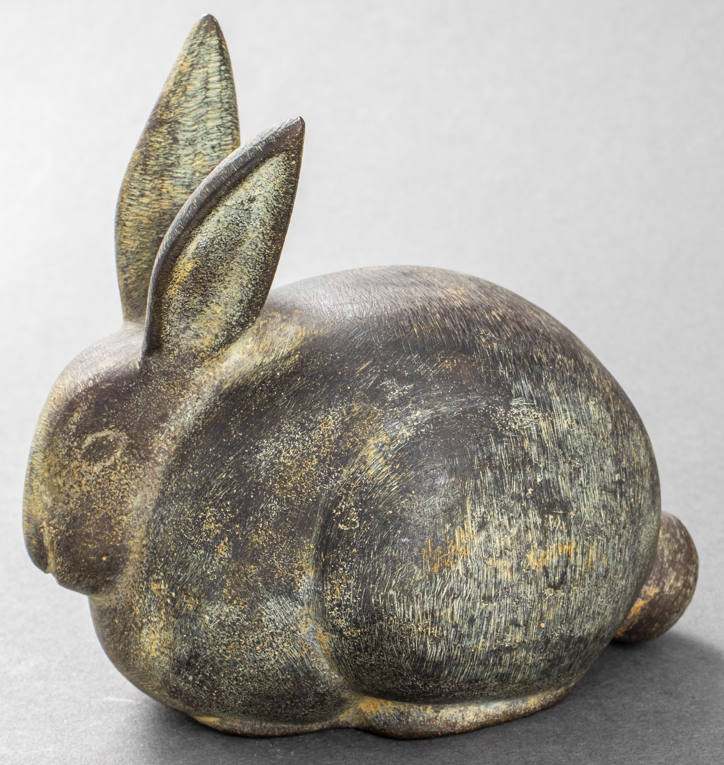 JAPANESE BRONZE RABBIT SCULPTURE 3c4812